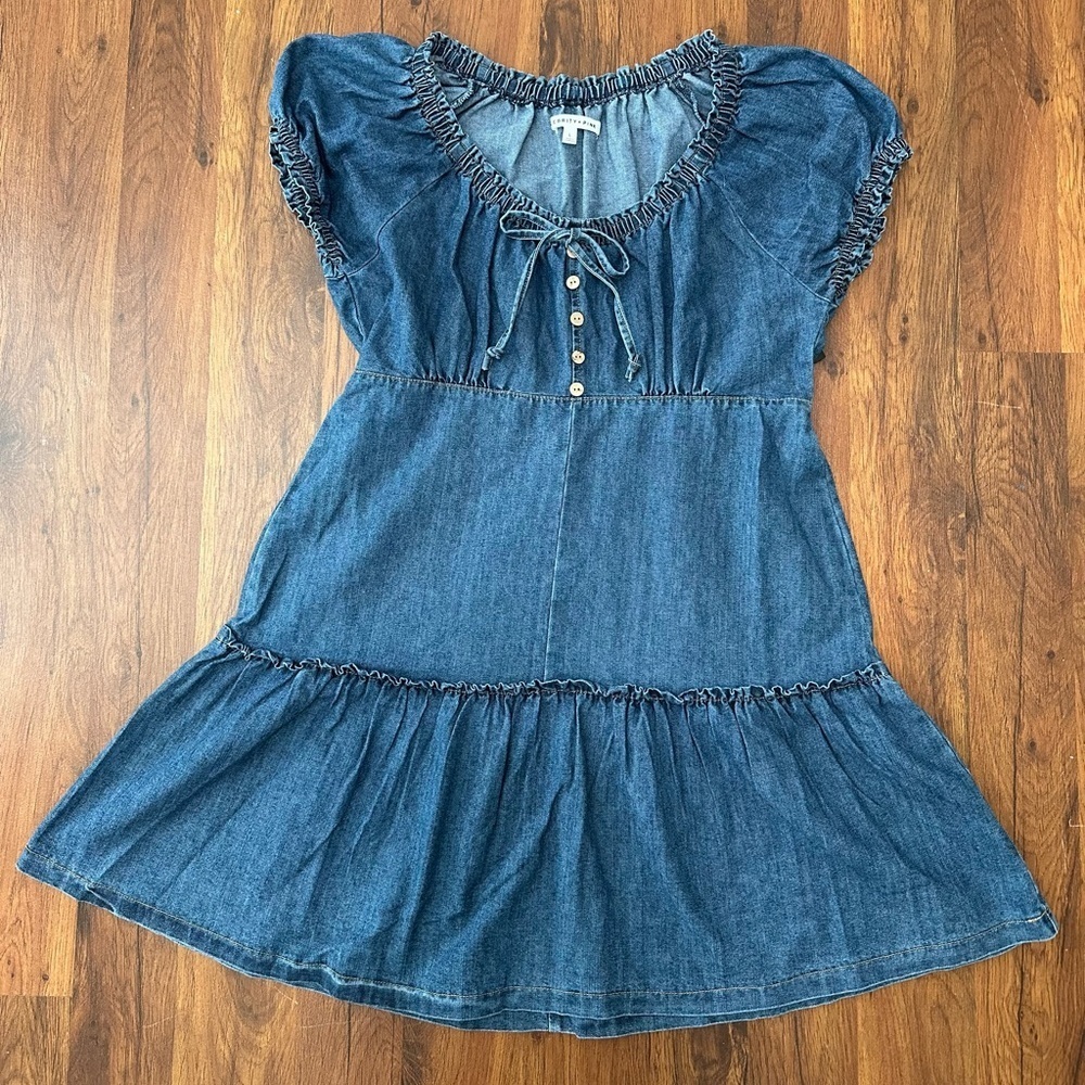 Blue Denim Short Sleeve Dress - Picture 2 of 9